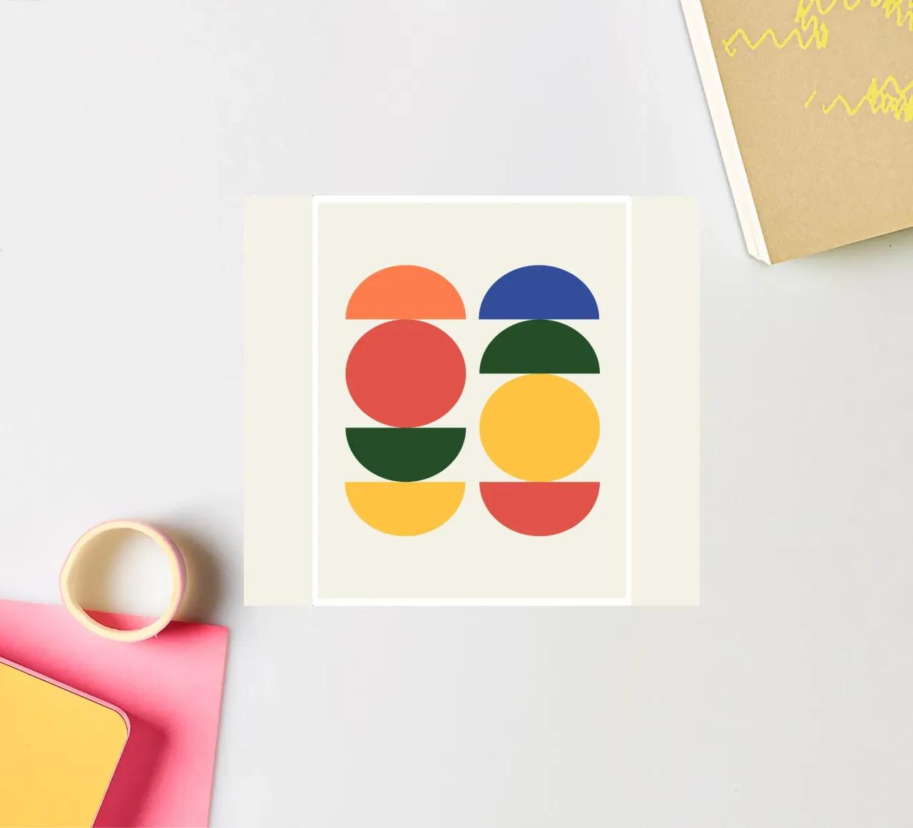 Astratto Boho metà secolo Pattern 26 adesivo da Paigaam Studio