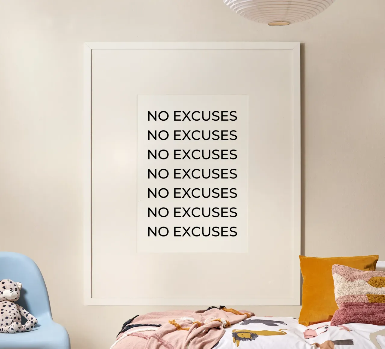 No excuses repeating text hahnemühle by Paigaam Studio