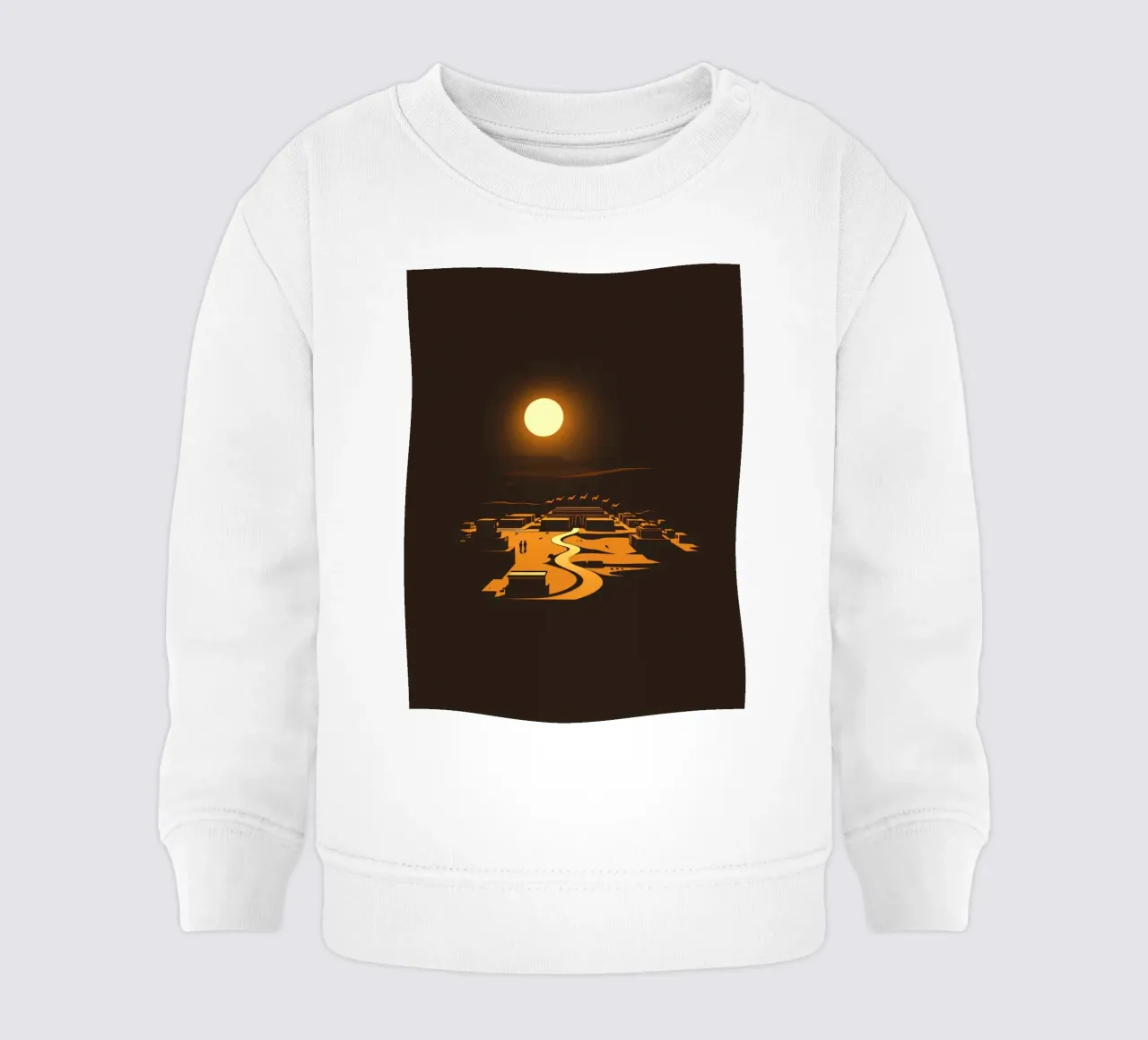 Un tramonto mette in risalto un tranquillo villaggio con sentieri tortuosi felpa neonato da DesignDoodle