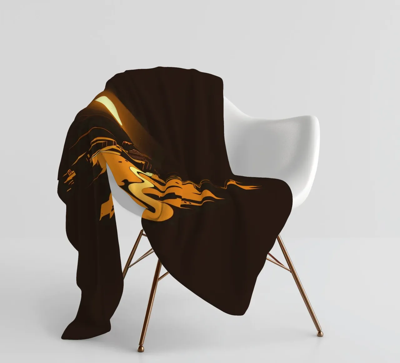 Un tramonto mette in risalto un tranquillo villaggio con sentieri tortuosi coperta in pile da DesignDoodle