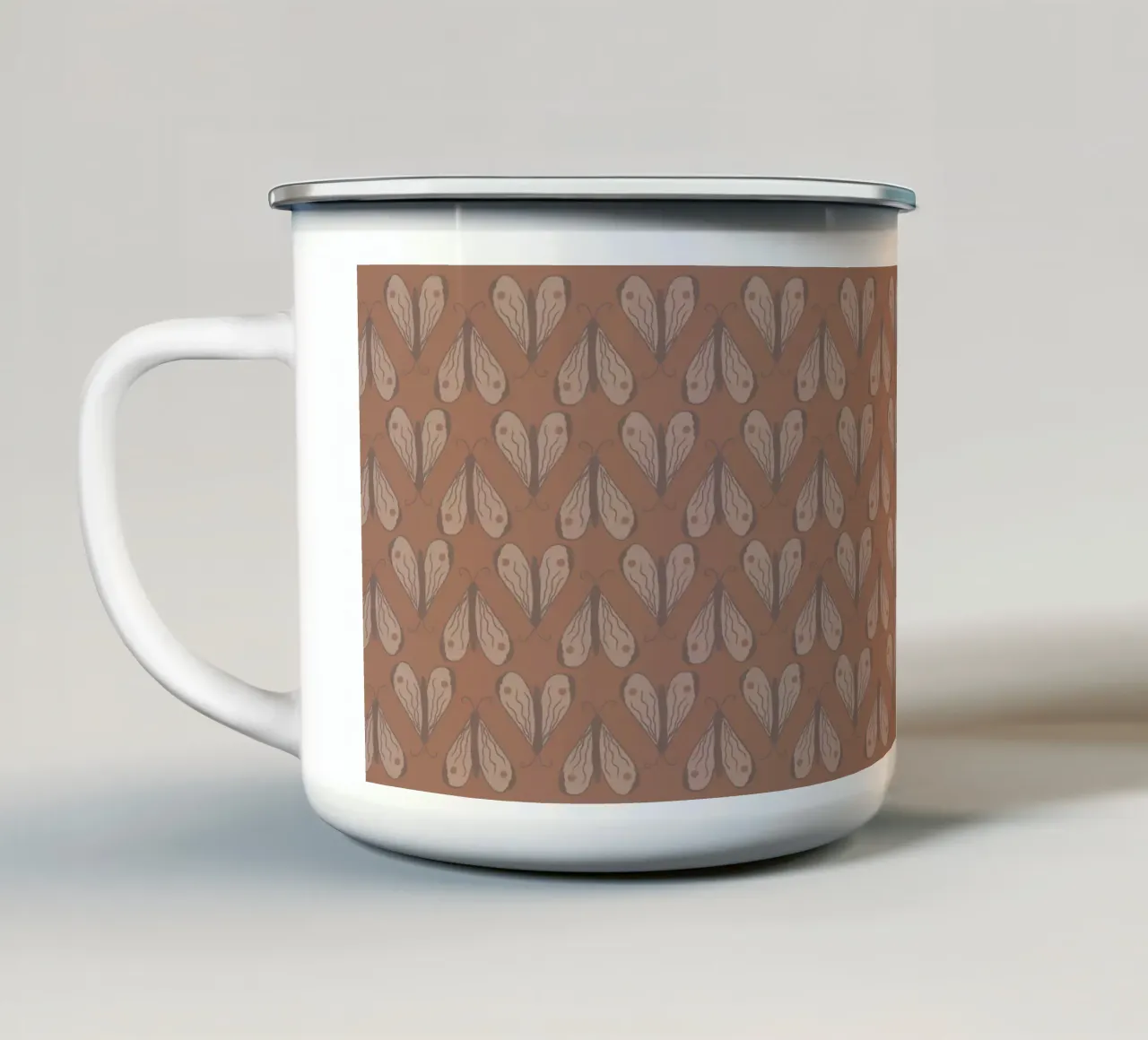 Infinite moth Emaille Tasse von Mandalla Pattern