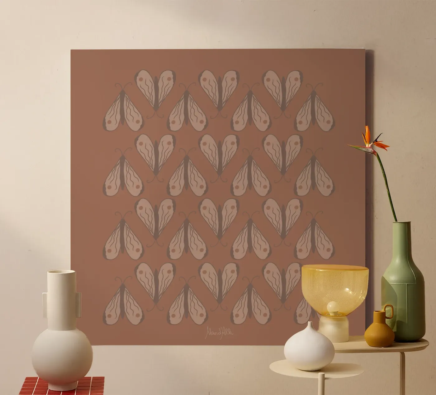 Infinite moth tela da Mandalla Pattern