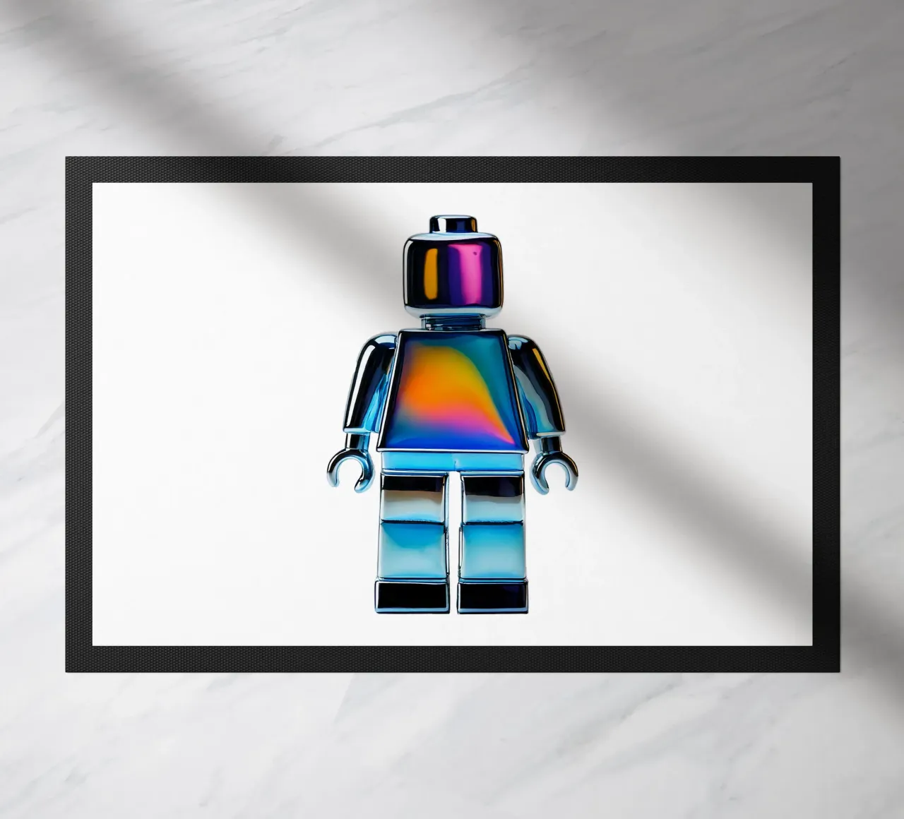 Chrome figure inspired by LEGO male without HG - Bujaboom doormat by bujaboom