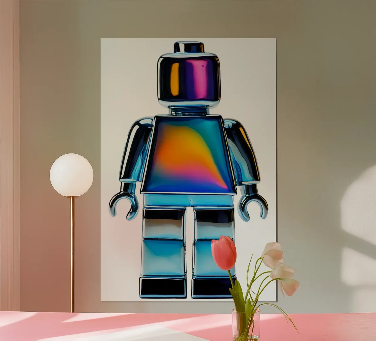 Figura cromata ispirata al maschio LEGO senza HG - Bujaboom poster con telaio in plastica da bujaboom