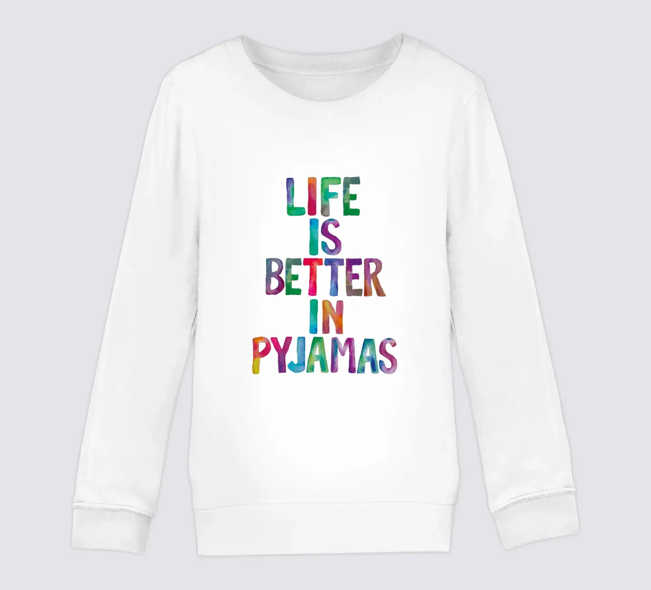 La vita è migliore in pigiama Design tipografico arcobaleno felpa bambino da THE MOTIVATED TYPE