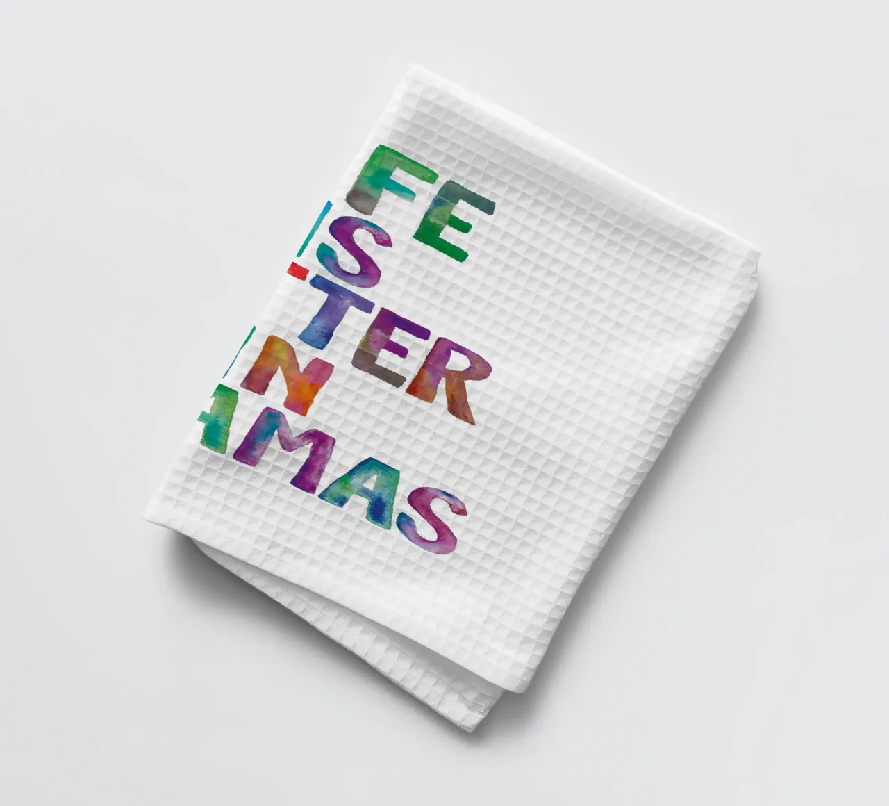 Life is Better in Pyjamas Arc-en-ciel Typographie Design torchon de THE MOTIVATED TYPE