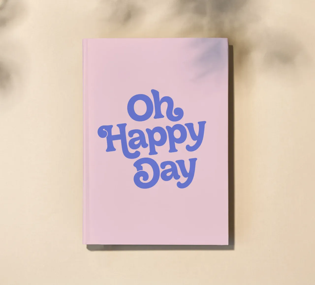 Oh Happy Day Lilac and Pink Typography Print notebook by THE MOTIVATED TYPE