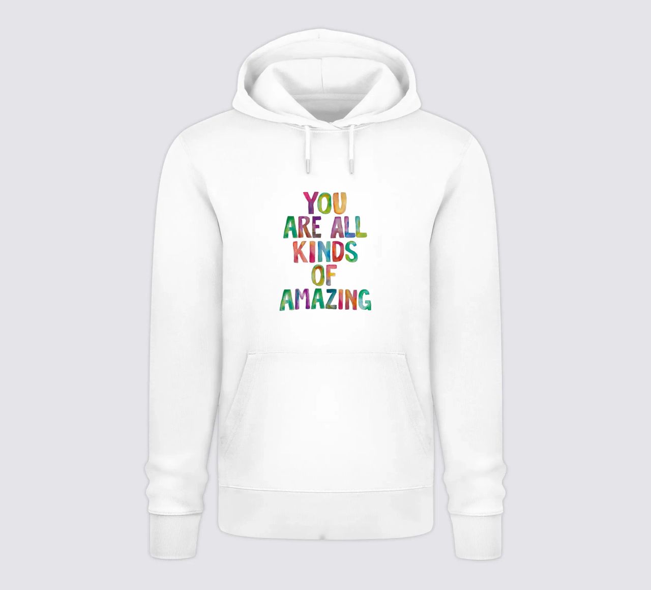 Sei tutti i tipi di incredibile design tipografico arcobaleno felpa con cappuccio da THE MOTIVATED TYPE