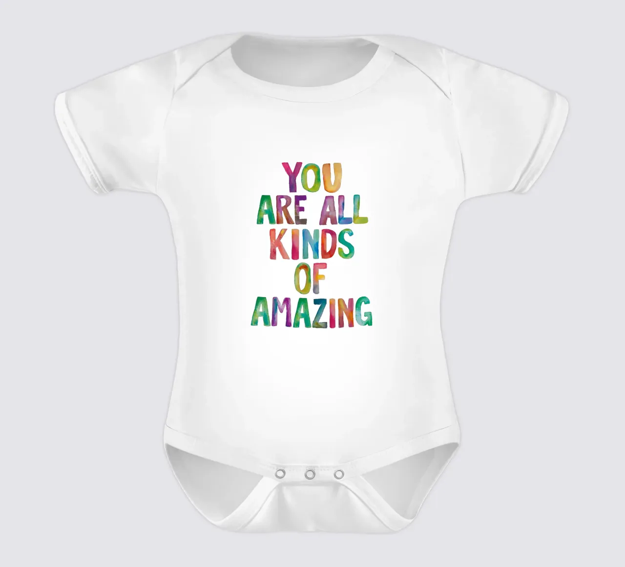Sei tutti i tipi di incredibile design tipografico arcobaleno body neonato maniche corte da THE MOTIVATED TYPE