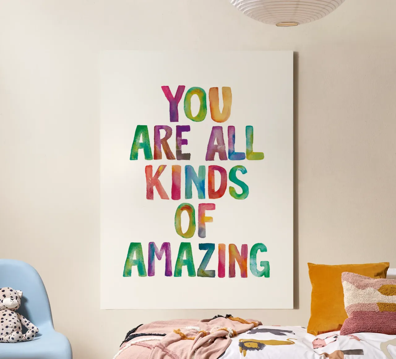 You Are All Kinds of Amazing Rainbow Typography Design canvas by THE MOTIVATED TYPE