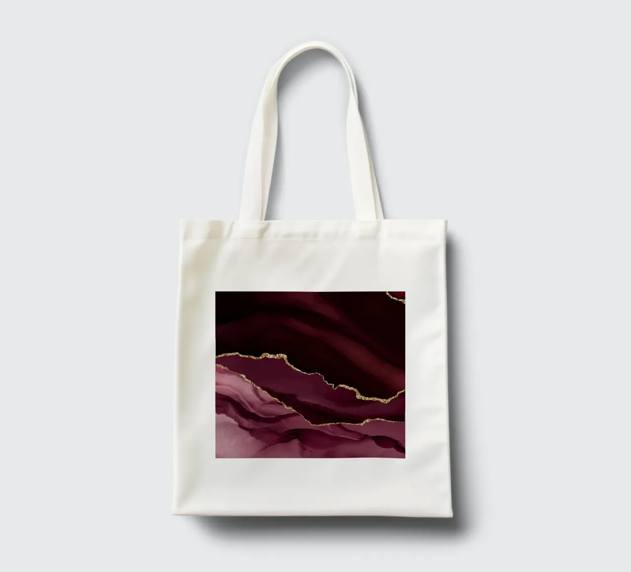 Burgundy & Gold Agate Texture 12 tote bag by Gemstone Textures