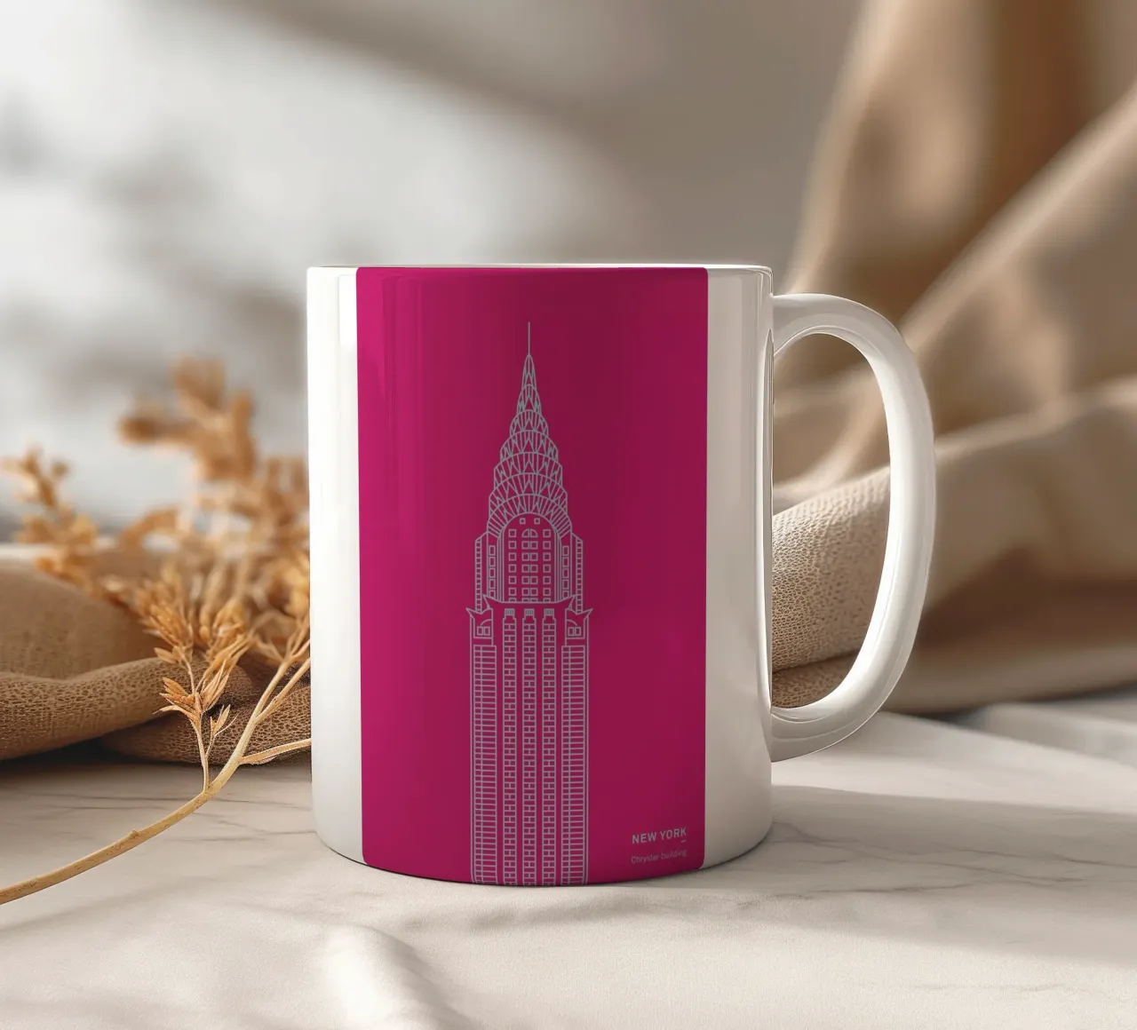 New York Pink tazza in ceramica da Sara Signorini