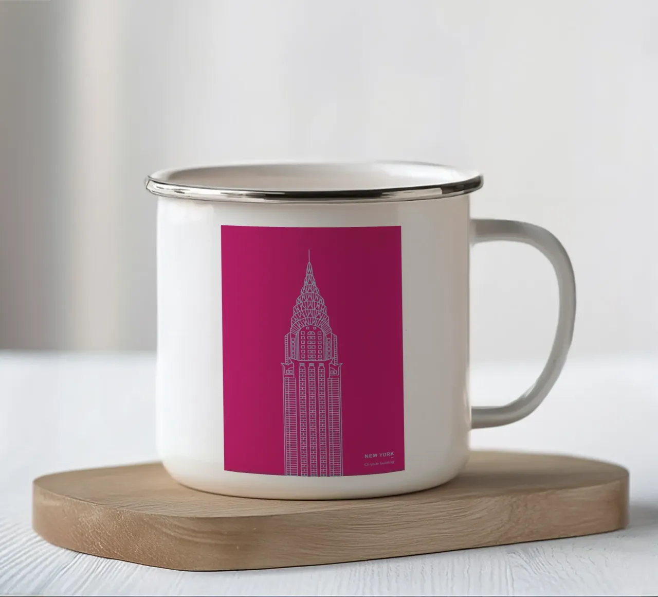 New York Pink tazza in smalto da Sara Signorini