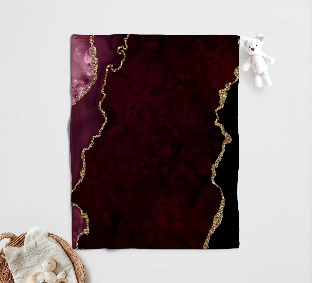 Texture agata bordeaux e oro 15 coperta in pile da Gemstone Textures