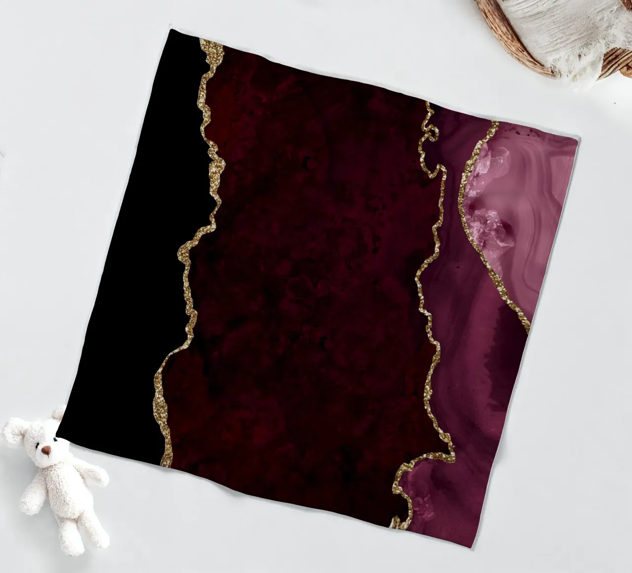Texture agata bordeaux e oro 15 coperta in pile da Gemstone Textures