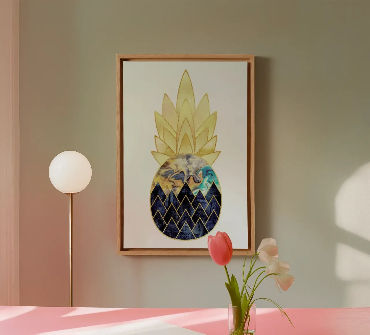 Precious Pineapple 1 tela con Cornice a cassetta da Elisabeth Fredriksson
