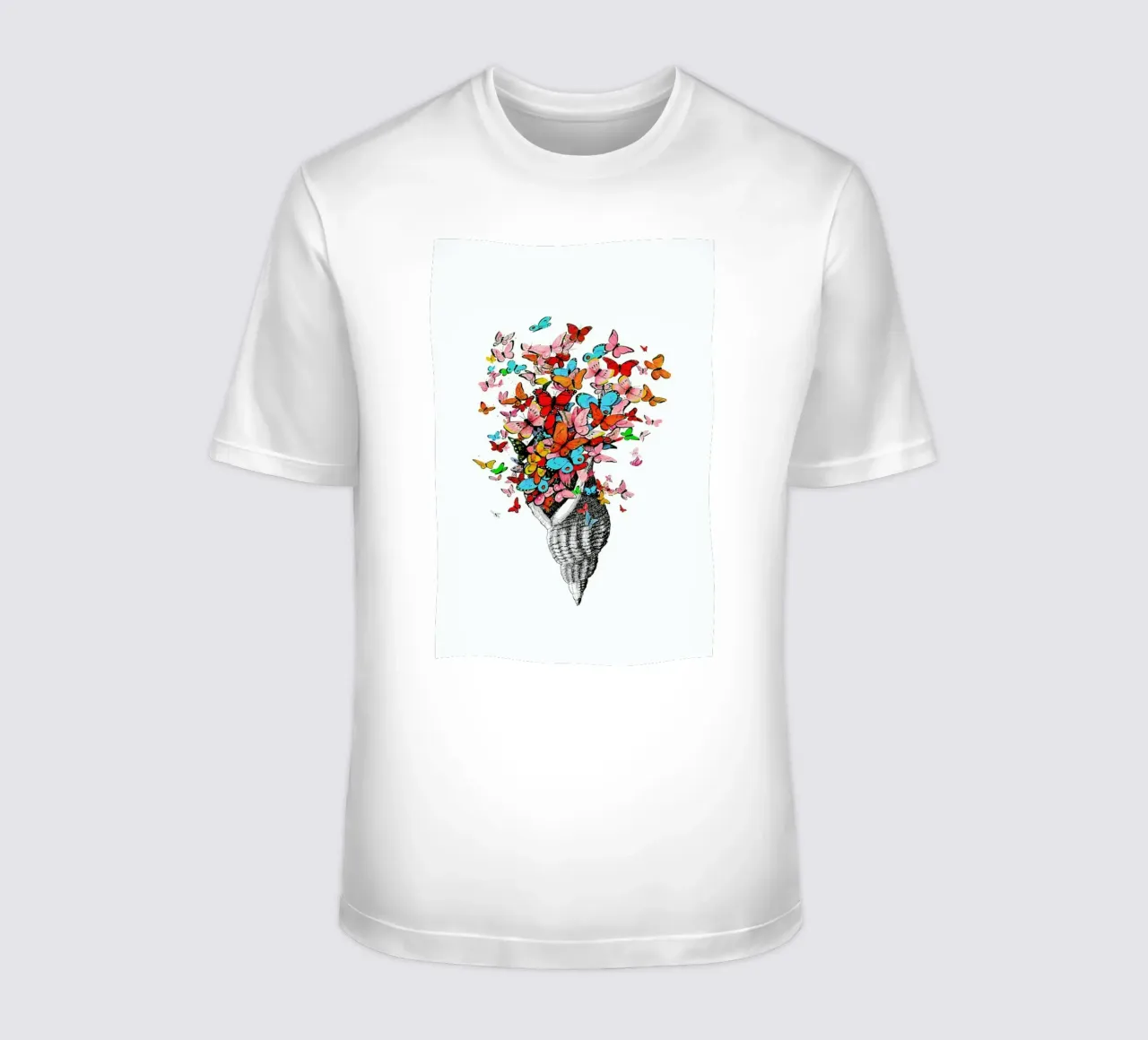 Seashell with butterflies t-shirt da Rococco LA