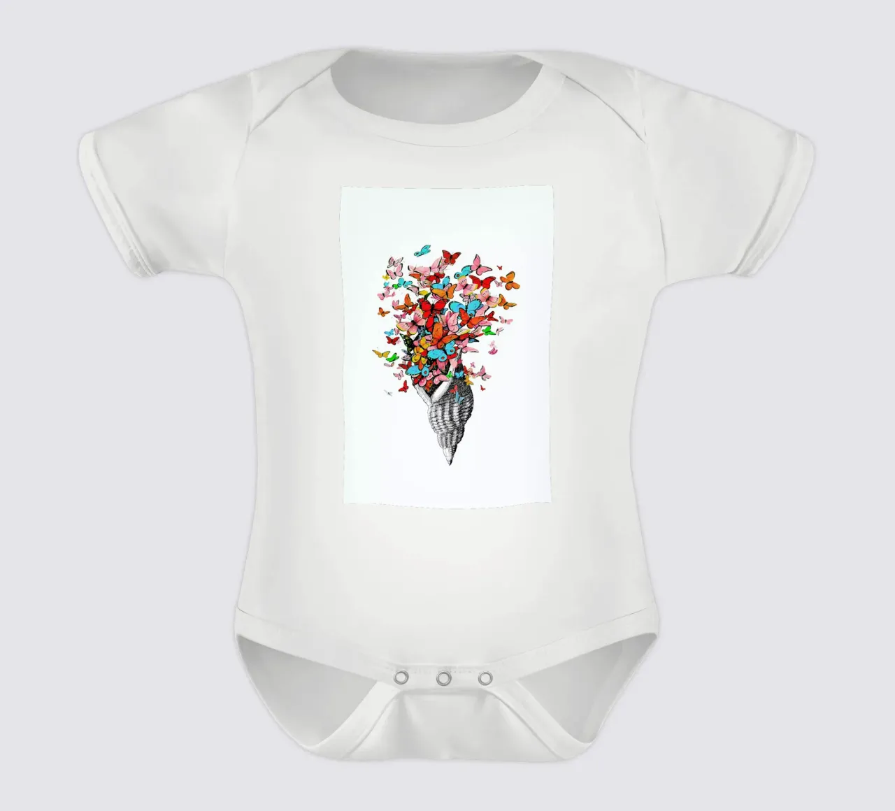 Seashell with butterflies body neonato maniche corte da Rococco LA