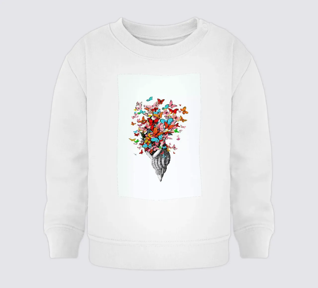 Seashell with butterflies felpa neonato da Rococco LA
