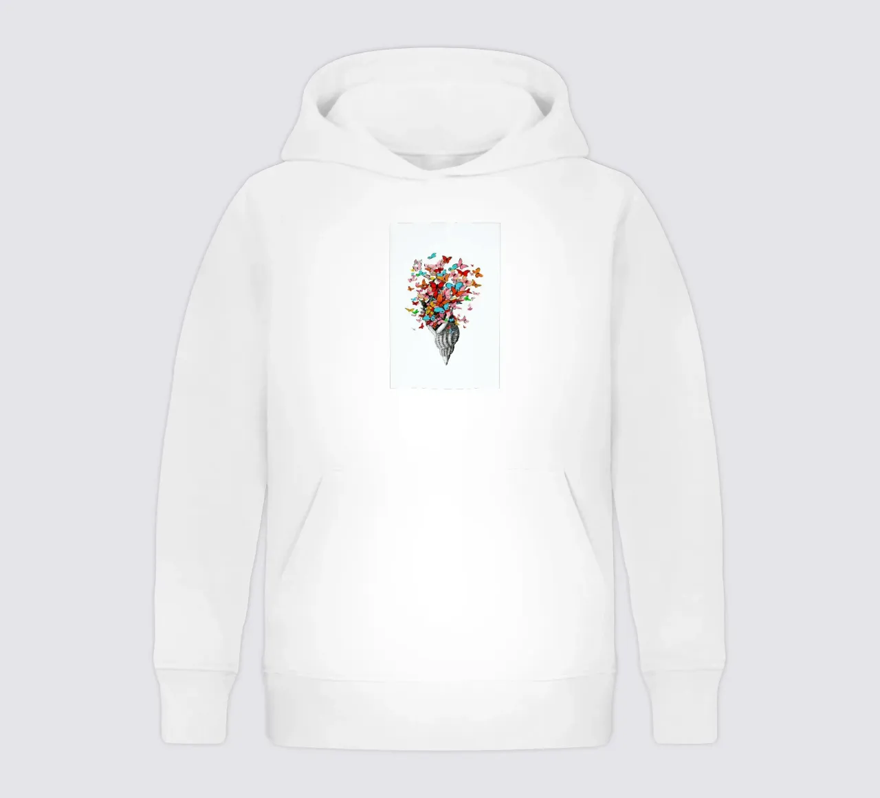 Seashell with butterflies felpa bambino con cappuccio da Rococco LA