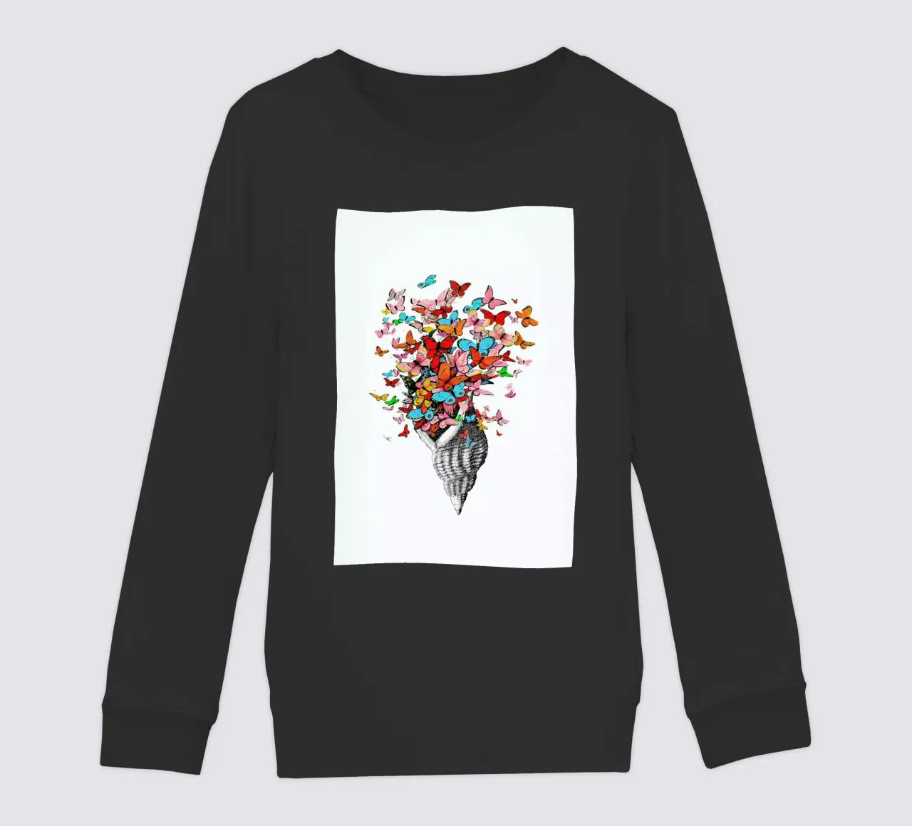 Seashell with butterflies kids sweatshirt by Rococco LA