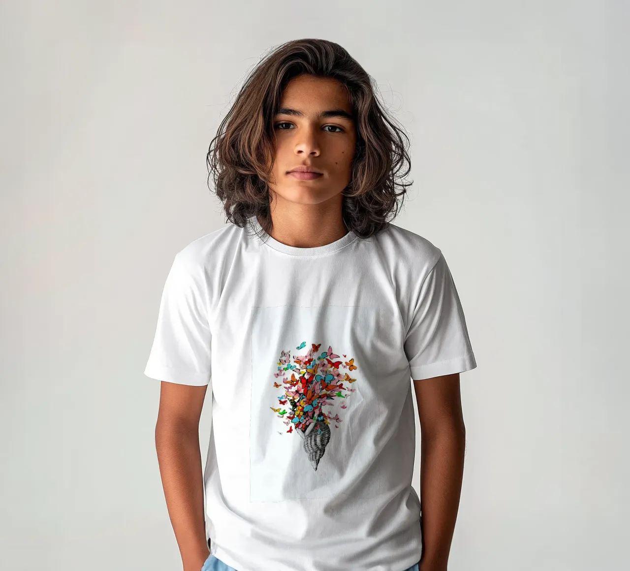 Seashell with butterflies t-shirt bambini da Rococco LA