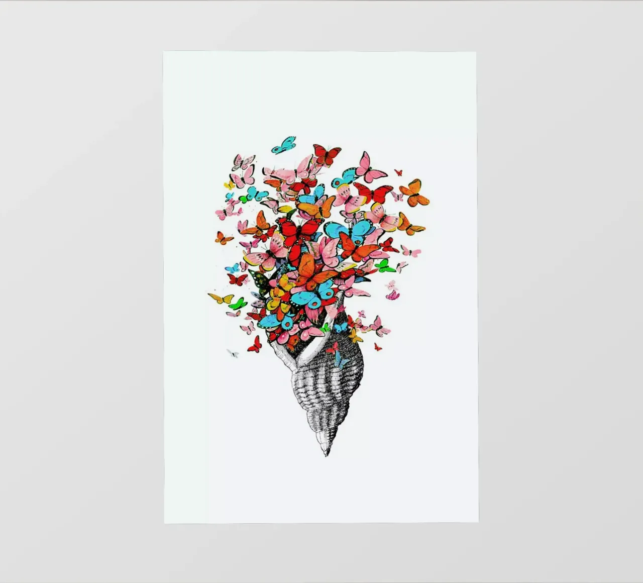 Seashell with butterflies pellicola backlit da Rococco LA