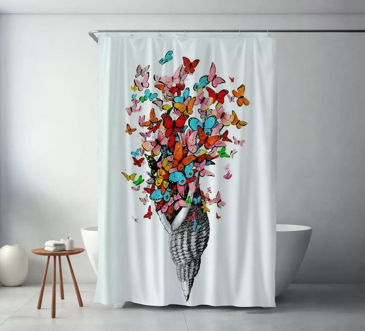 Seashell with butterflies tenda da doccia da Rococco LA