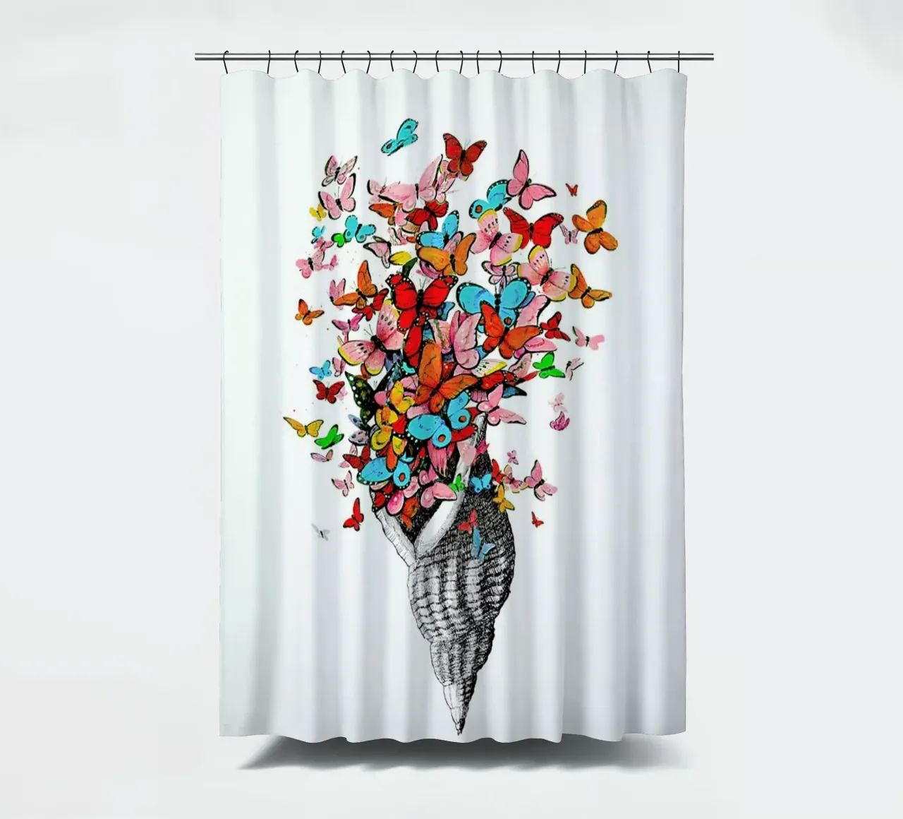 Seashell with butterflies tenda da doccia da Rococco LA