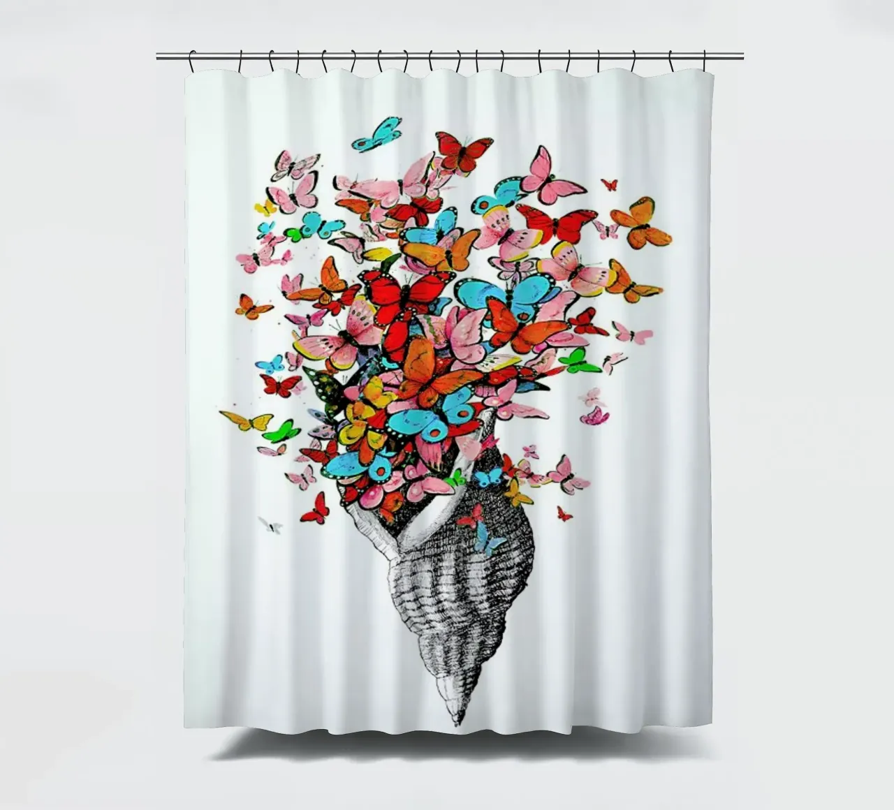 Seashell with butterflies tenda da doccia da Rococco LA