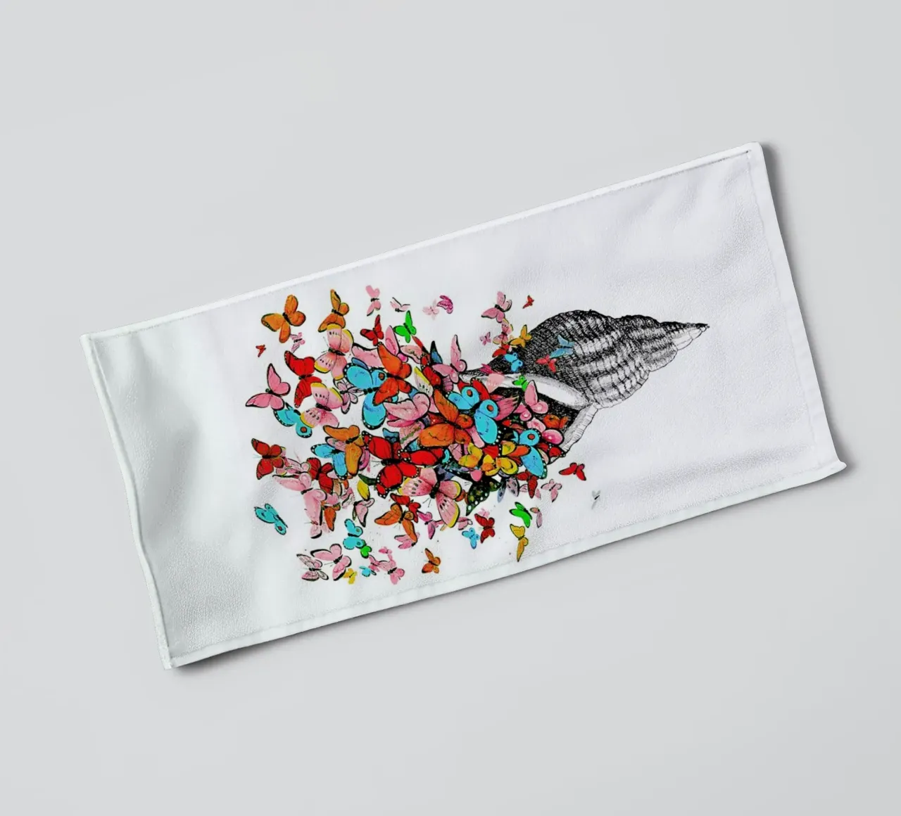 Seashell with butterflies towel by Rococco LA