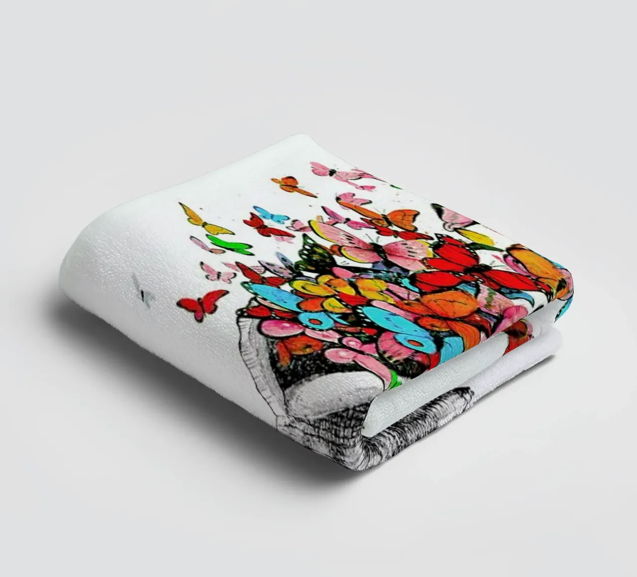 Seashell with butterflies towel by Rococco LA