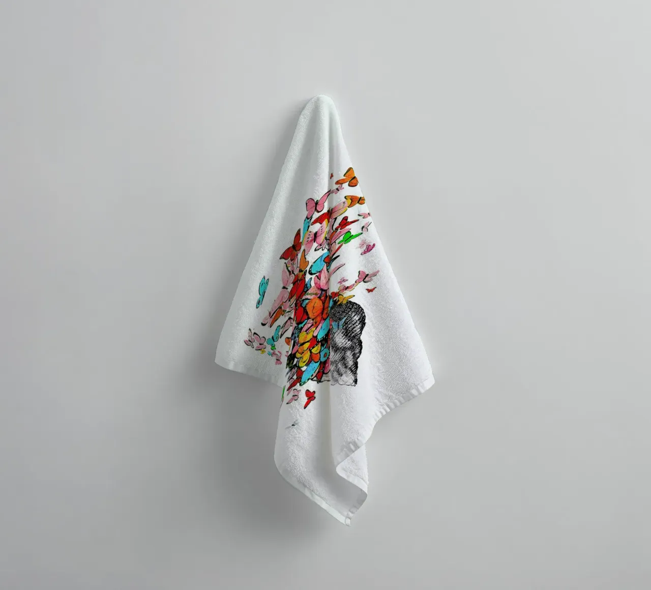 Seashell with butterflies towel by Rococco LA