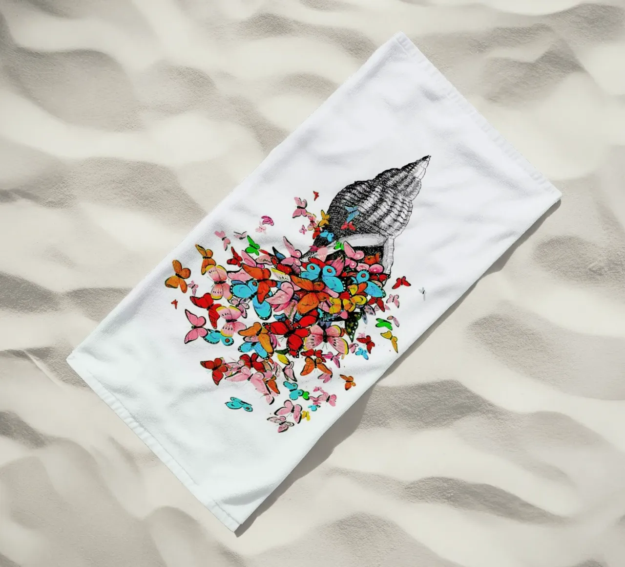 Seashell with butterflies telo mare da Rococco LA