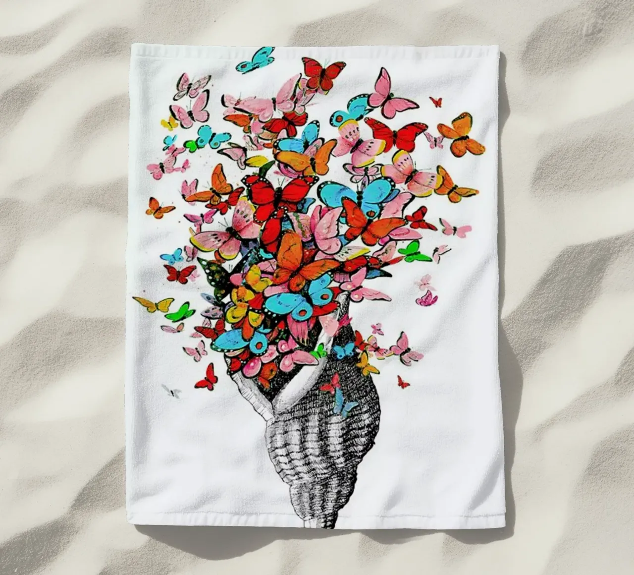 Seashell with butterflies telo mare da Rococco LA