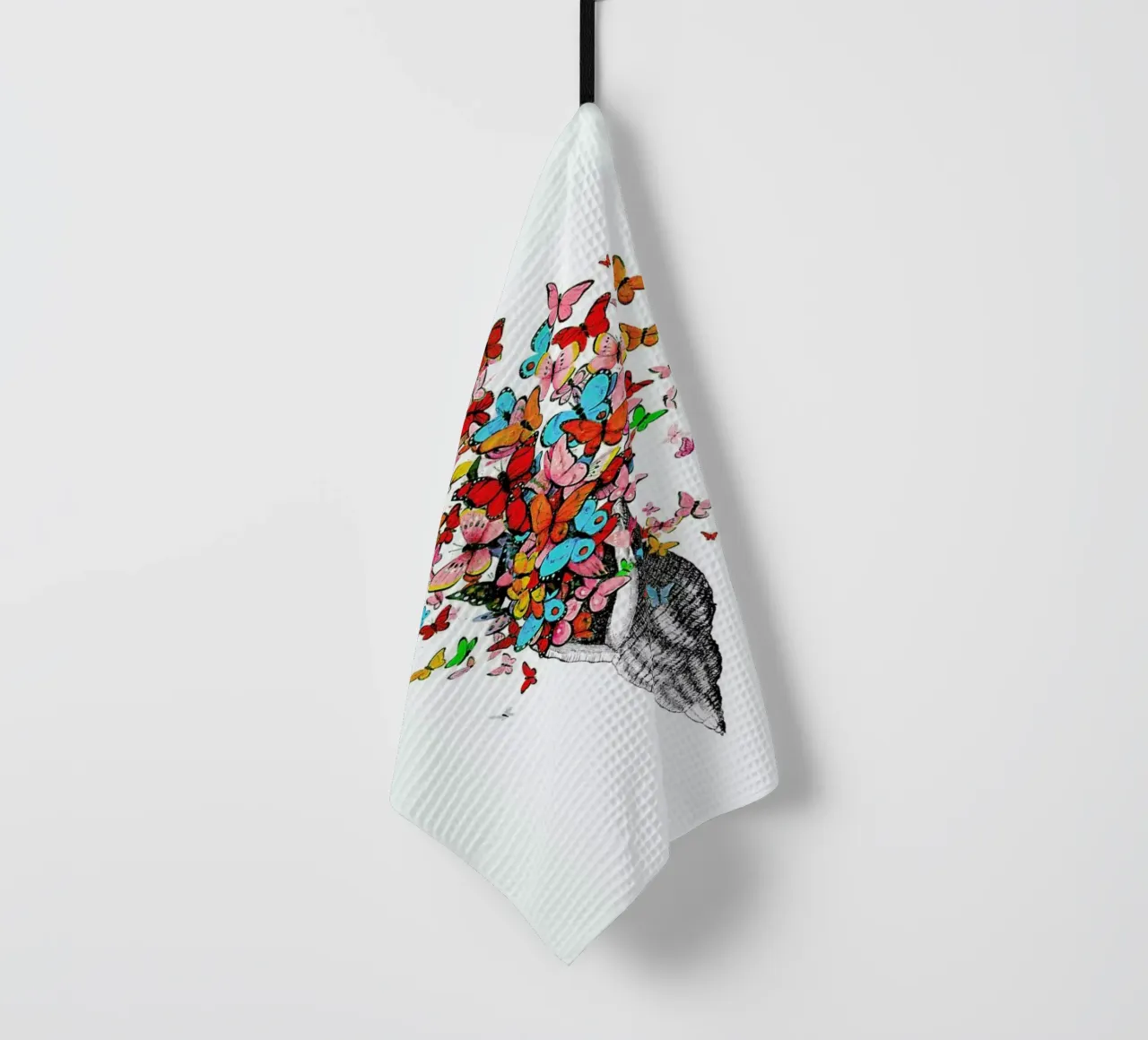 Seashell with butterflies theedoek van Rococco LA