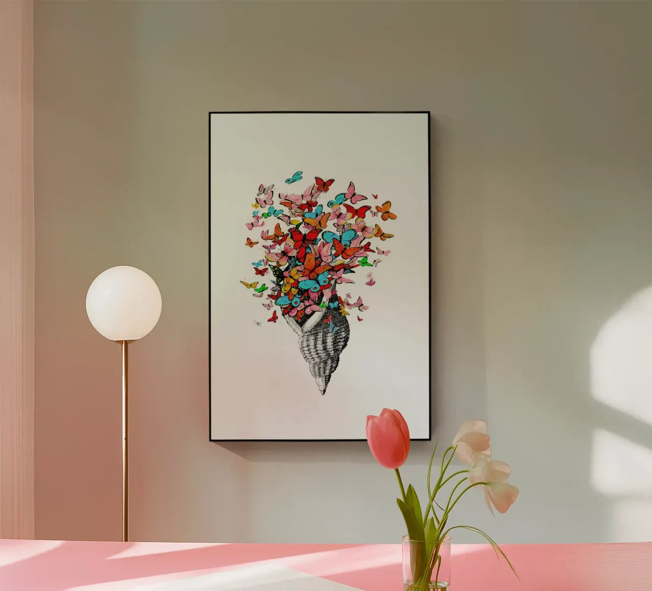 Seashell with butterflies plexiglass da Rococco LA