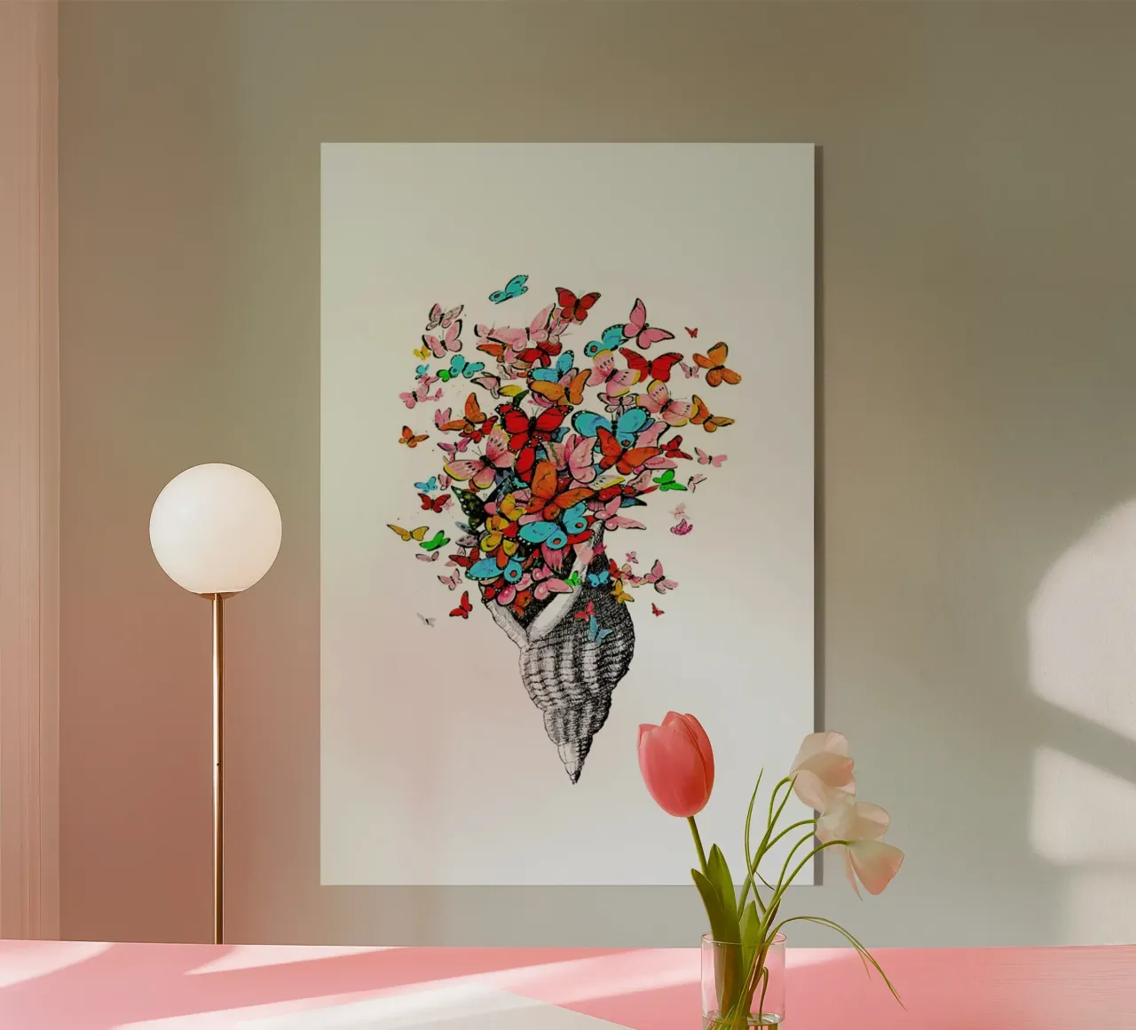 Seashell with butterflies plexiglass da Rococco LA