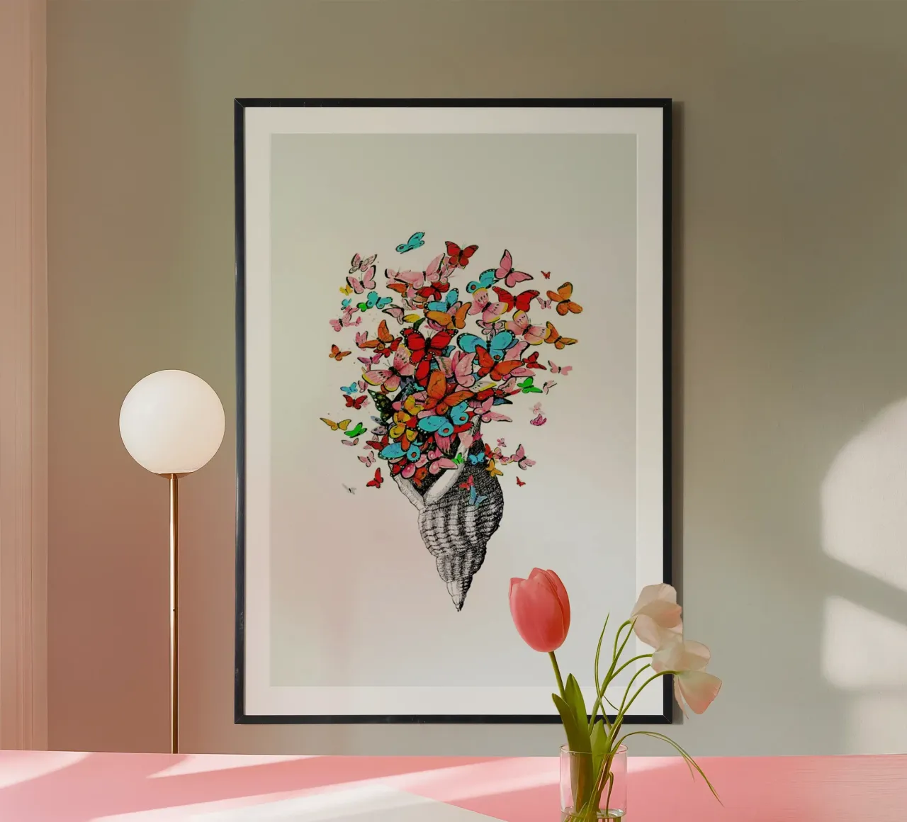 Seashell with butterflies poster da Rococco LA