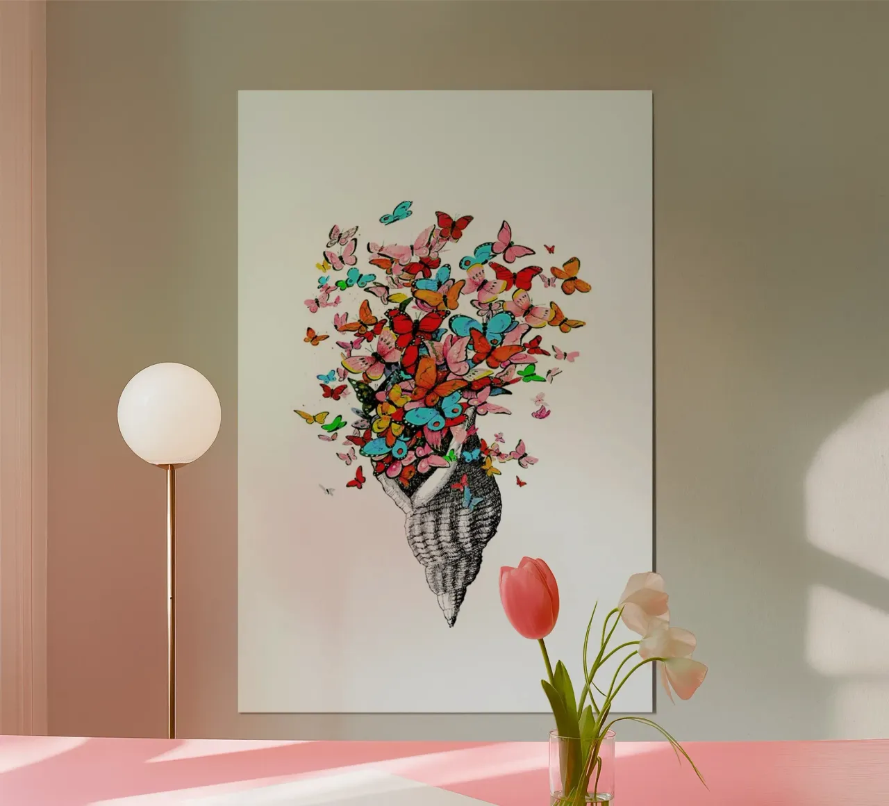 Seashell with butterflies poster da Rococco LA