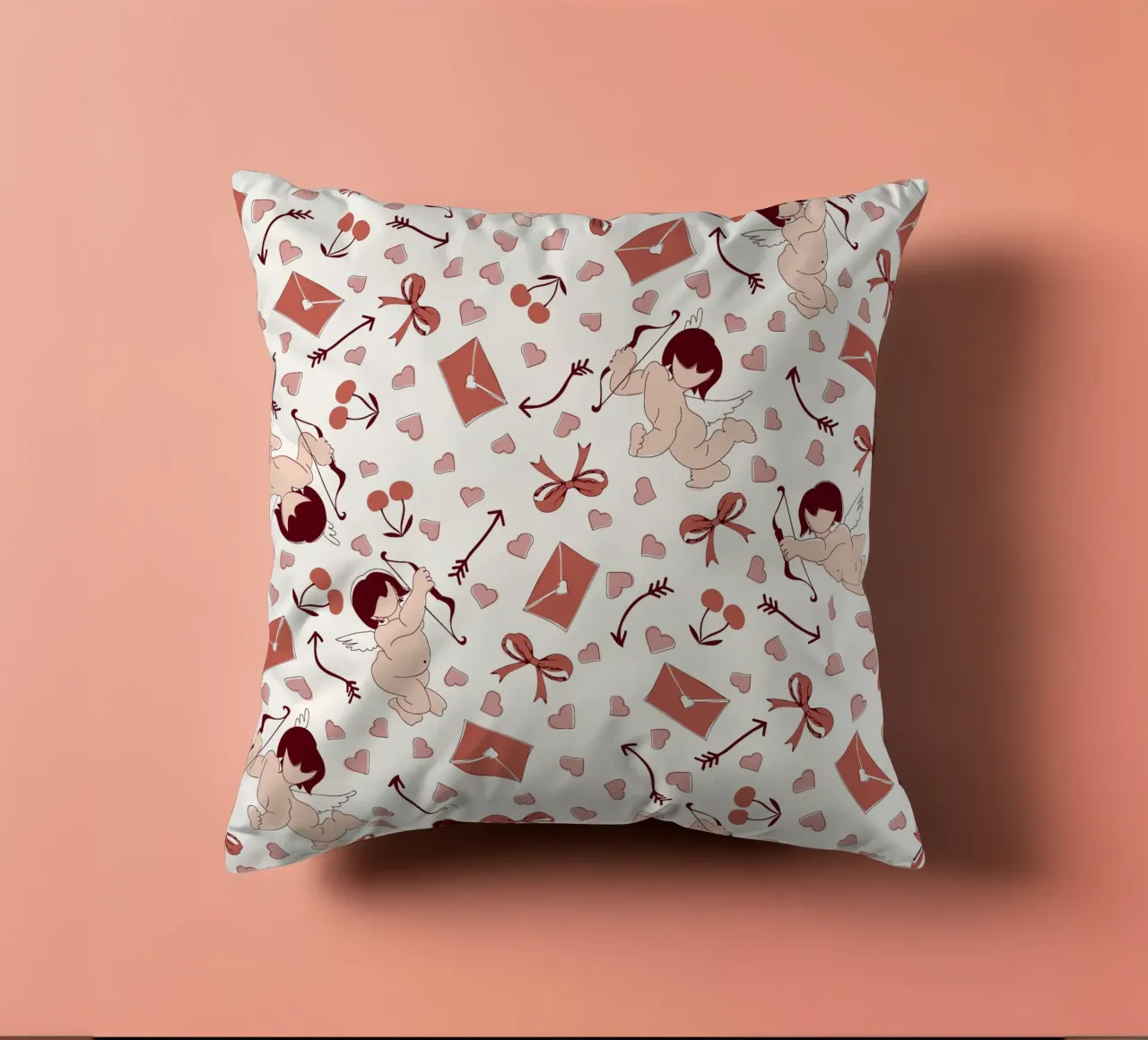 Playful Cherubs Pattern cuscino da Claudia S. Design