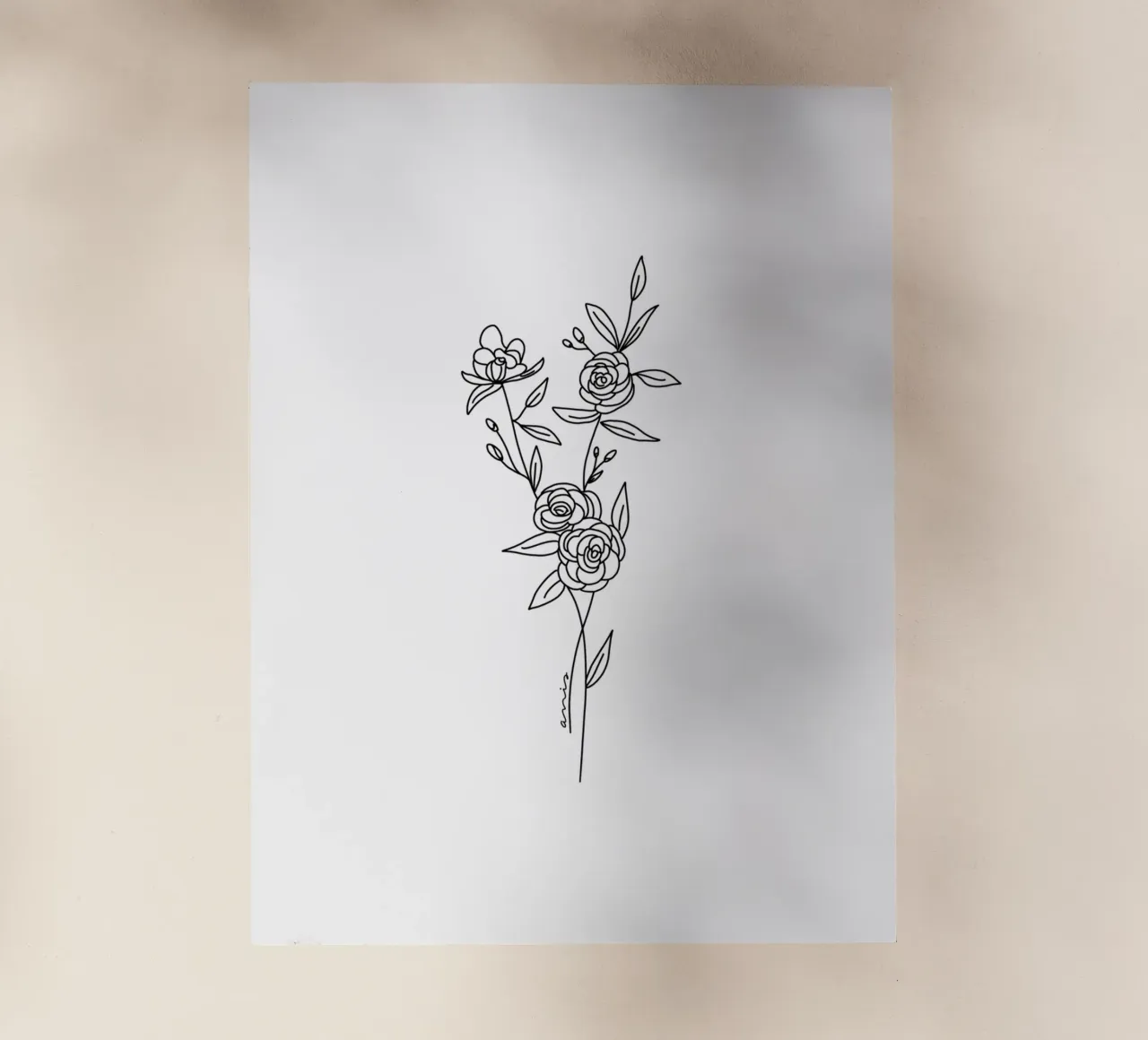 Minimalist Roses Bouquet backlit film by anisillustration