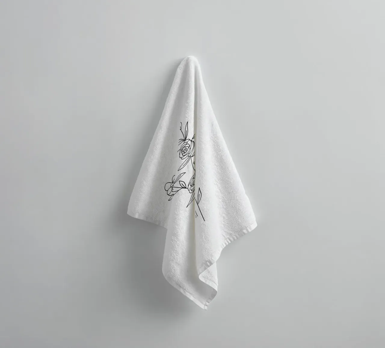 Minimalist Roses Bouquet towel by anisillustration