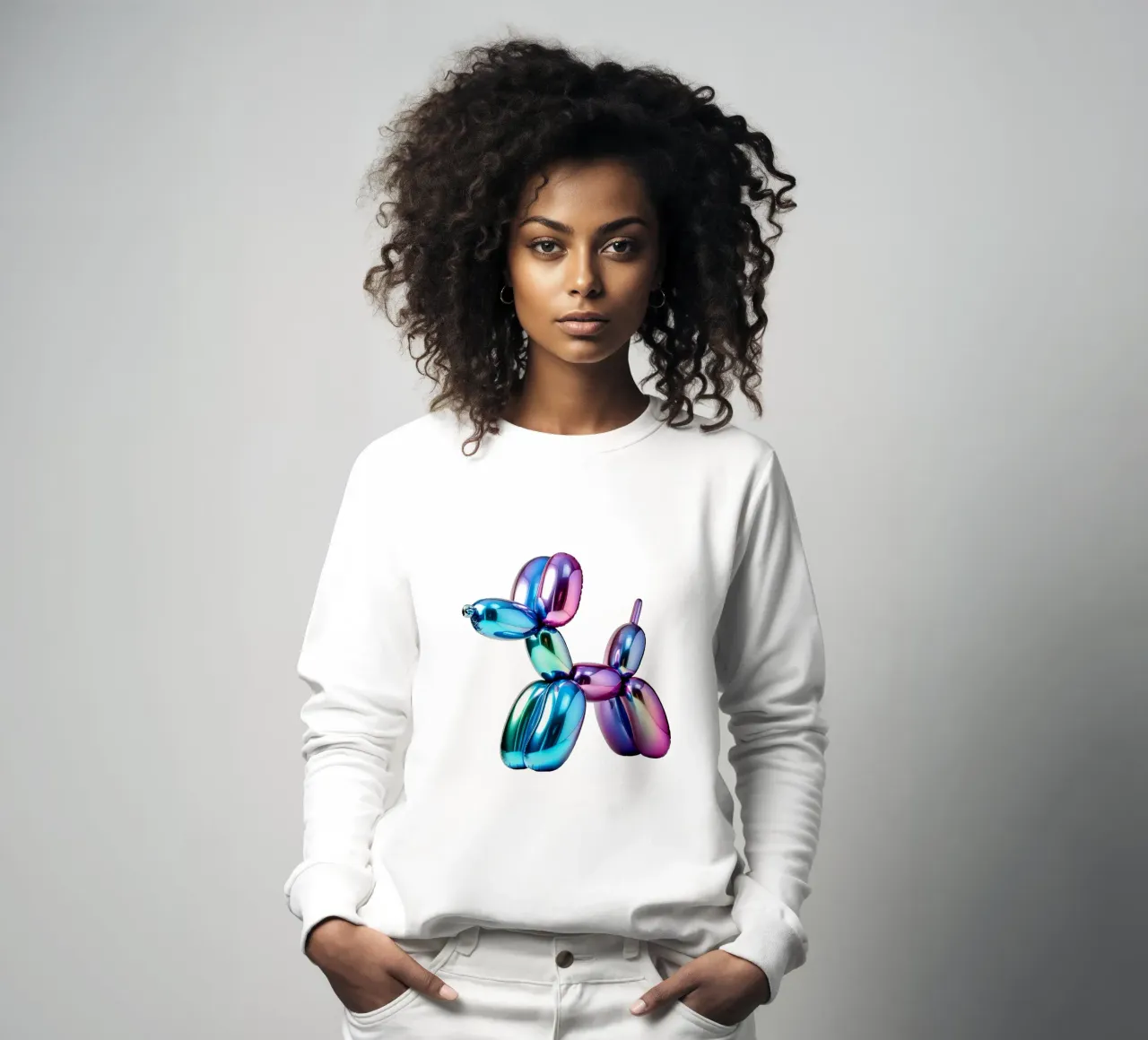 Chrom Ballon Hund zeitgenössische Kunst - Bujaboom sweatshirt van bujaboom