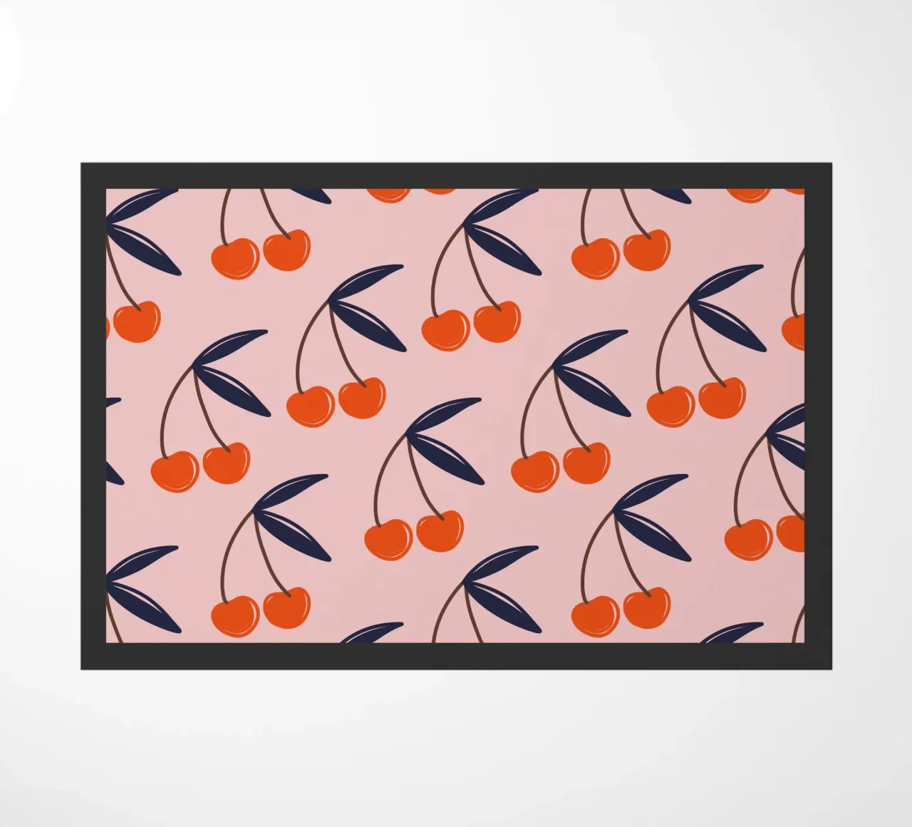 Pink and Red Cherries doormat by anisillustration