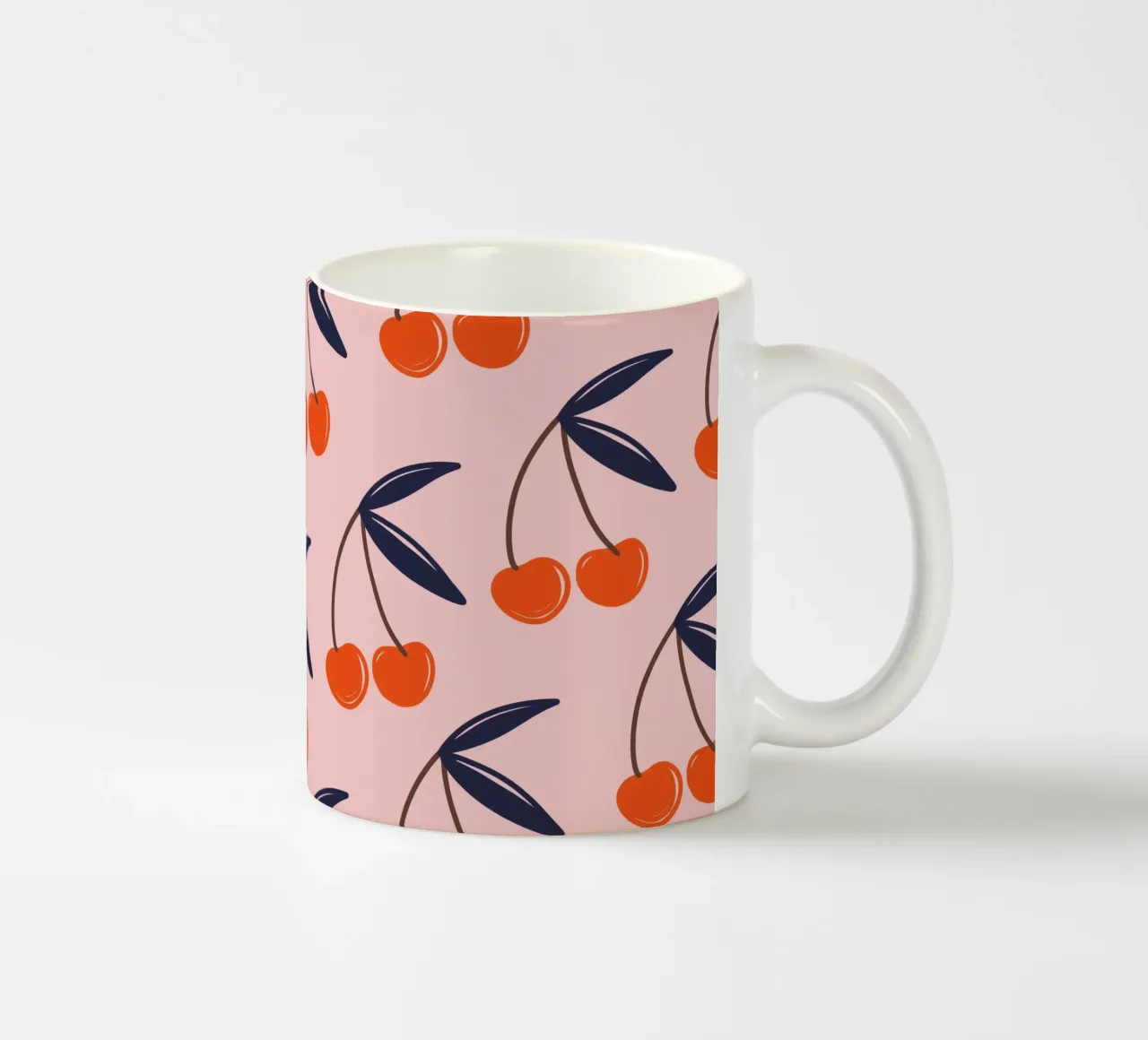 Pink and Red Cherries tazza in ceramica da anisillustration