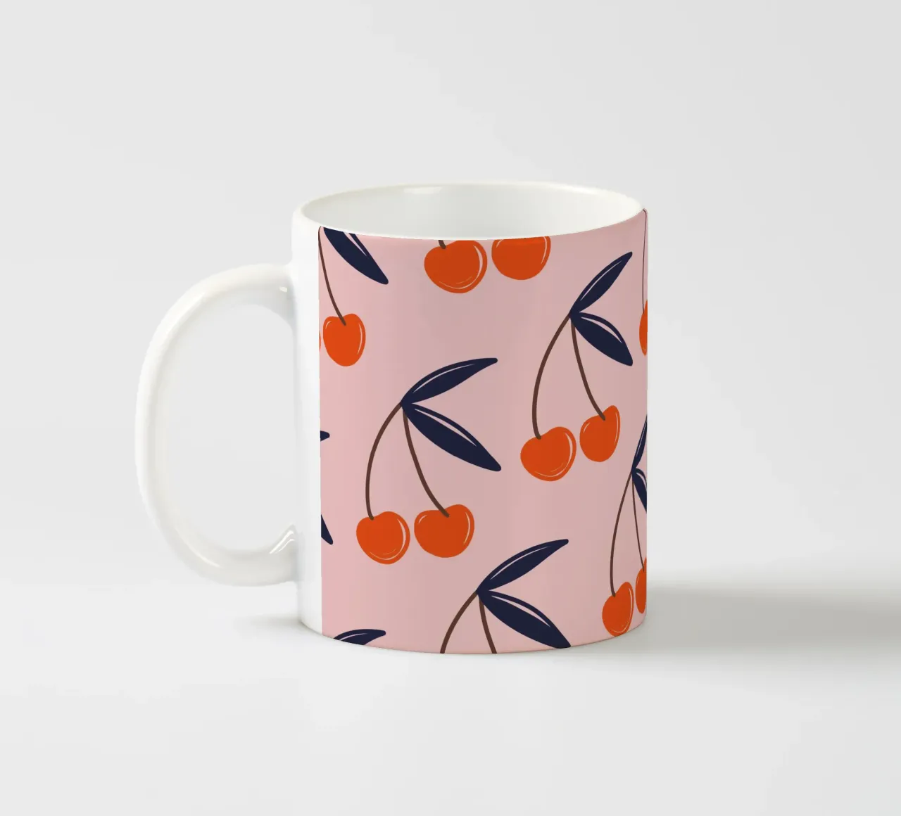 Pink and Red Cherries tazza in ceramica da anisillustration
