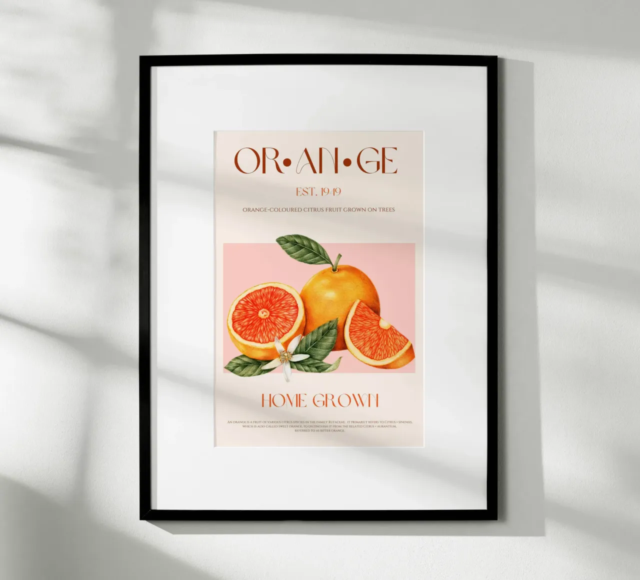 Stampa di frutta arancione poster con telaio in alluminio da KOKRPrints
