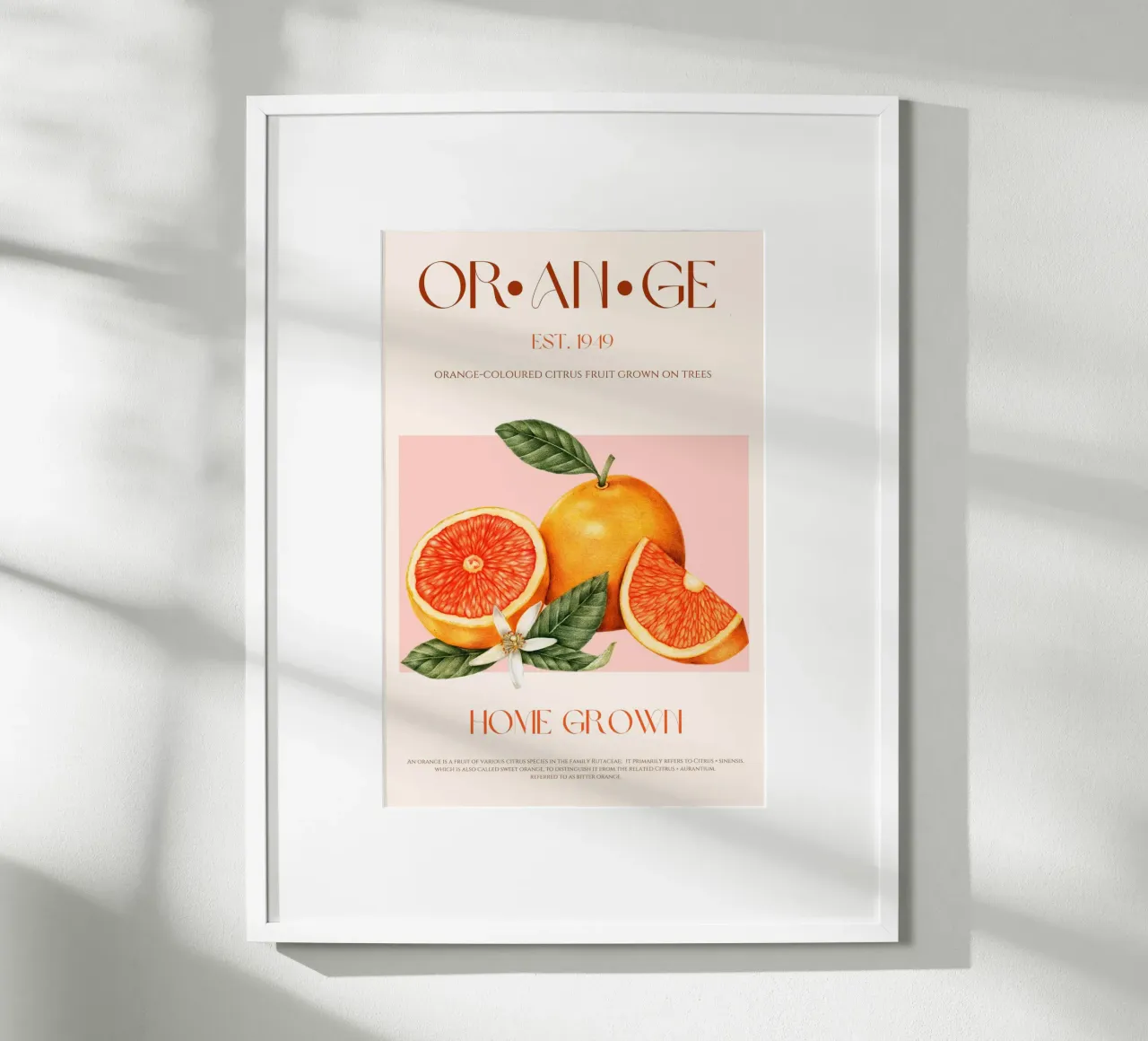 Stampa di frutta arancione poster con telaio in alluminio da KOKRPrints