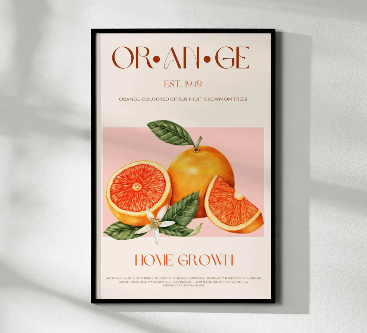 Stampa di frutta arancione poster con telaio in alluminio da KOKRPrints